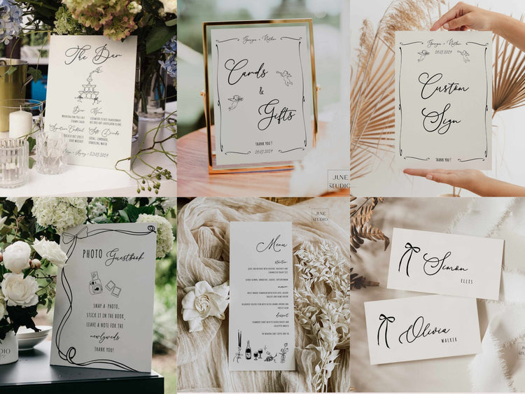 Whimsical Hand drawn Gretta Wedding Reception Bundle