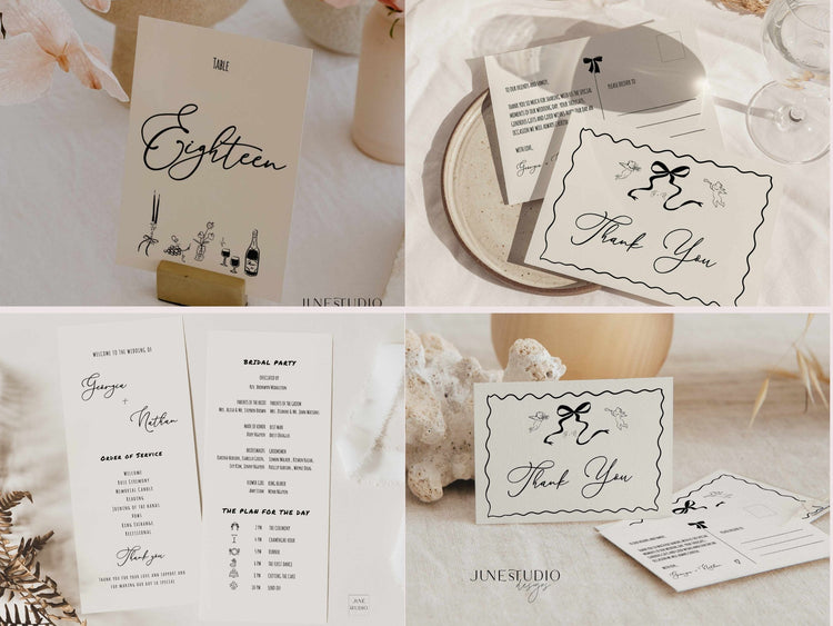 Whimsical Hand drawn Gretta Wedding Reception Bundle