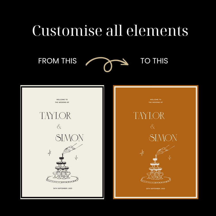 Old Money Wedding Welcome Sign Template