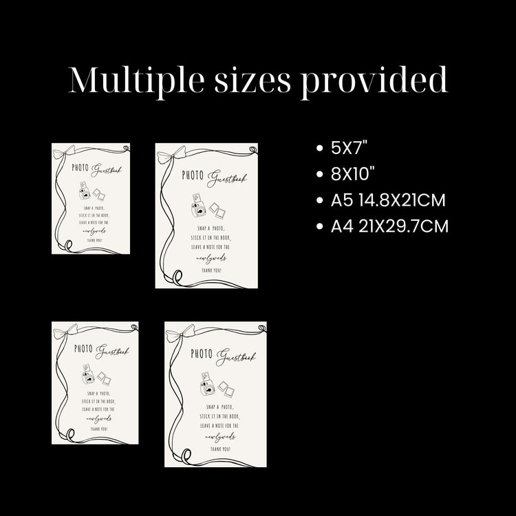 Hand drawn Wedding Photo Guest Book Sign Template