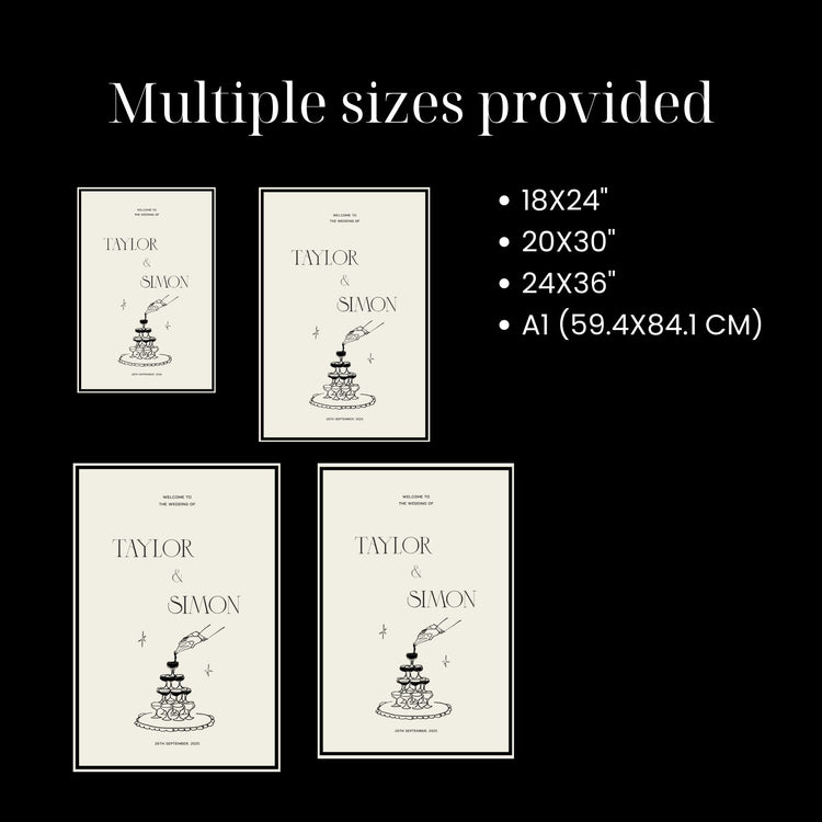 Old Money Wedding Welcome Sign Template