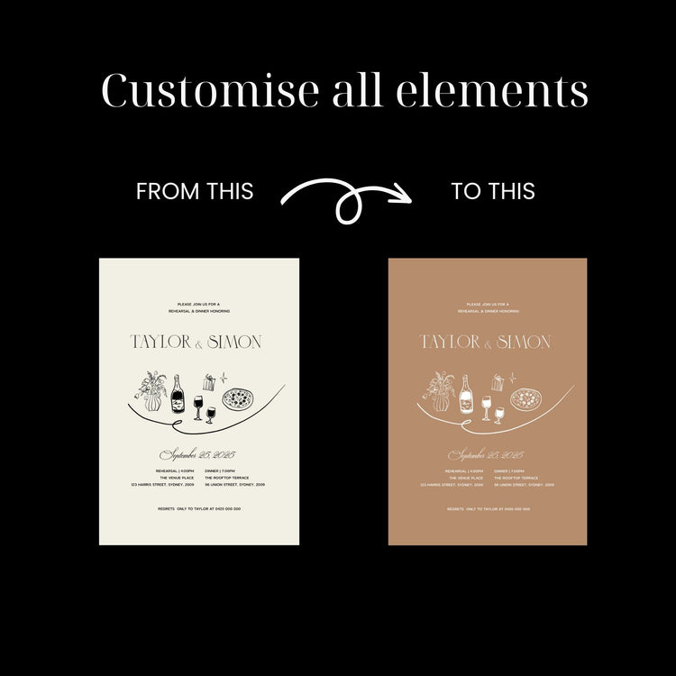 Old Money Vintage Inspired Rehearsal Dinner Invitation Template