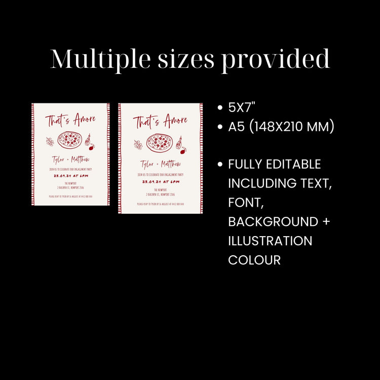 That's Amore Hand drawn Engagement Invitation Template