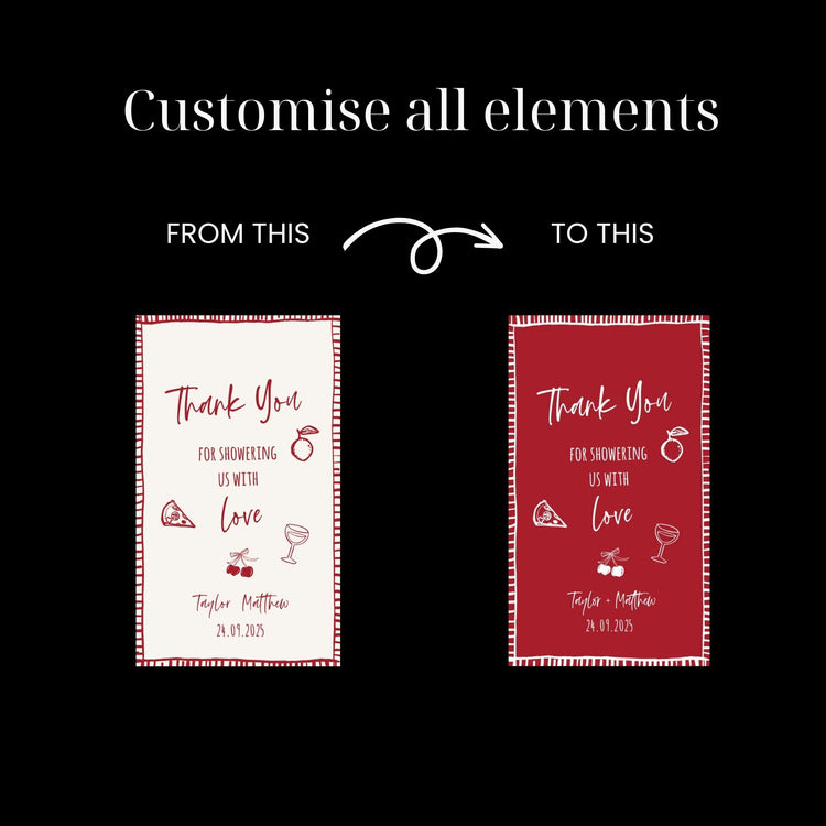 That's Amore Pizza Themed Favor Tag Template