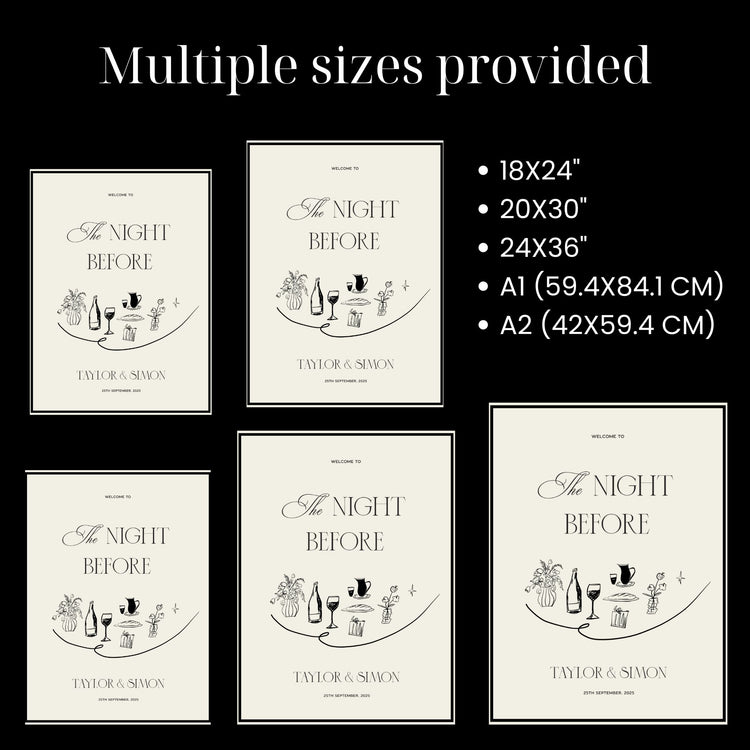 Old Money Rehearsal Dinner Welcome Sign Template