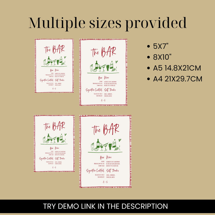 That's Amore Hand drawn Bar Menu Signage Template