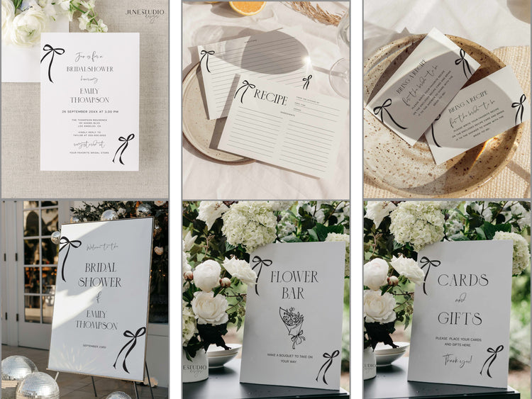 Black Bow Bridal Shower Bundle
