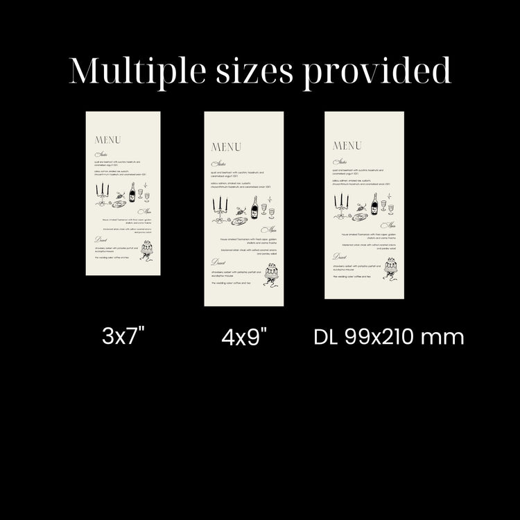 Vintage Inspired Old Money Wedding Menu Template