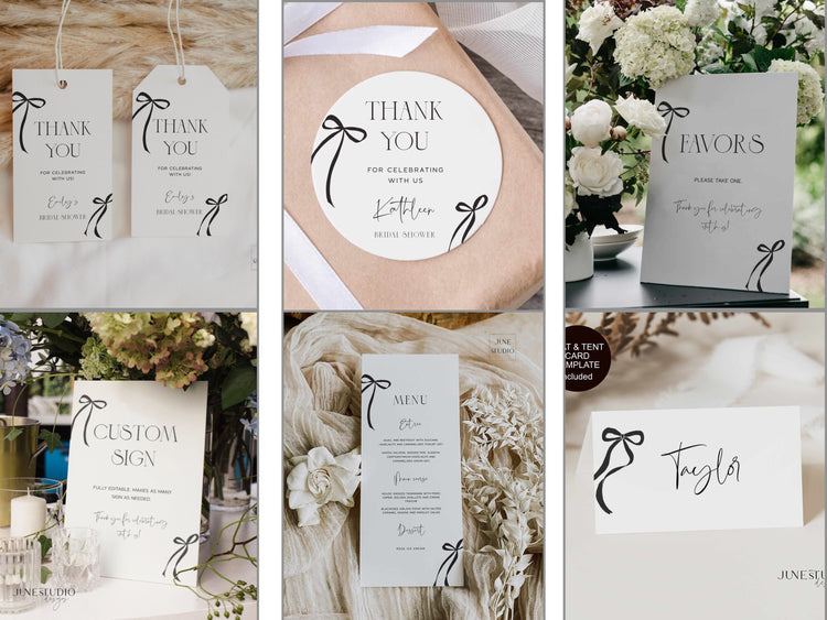 Black Bow Bridal Shower Bundle