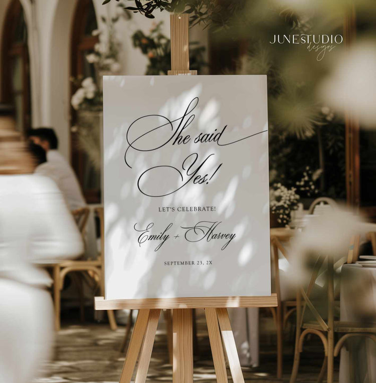 She said Yes Engagement Welcome Sign Template