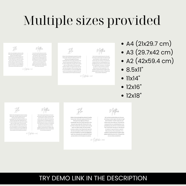 Minimalist Wedding Vows Art Landscape Template