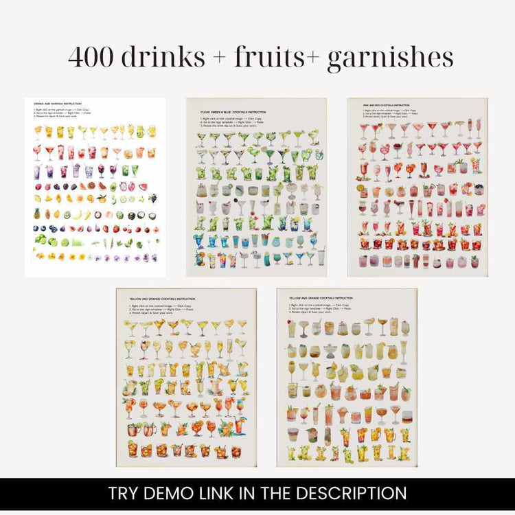 Bow Mimosa Bar Sign + Juice Tags Templates