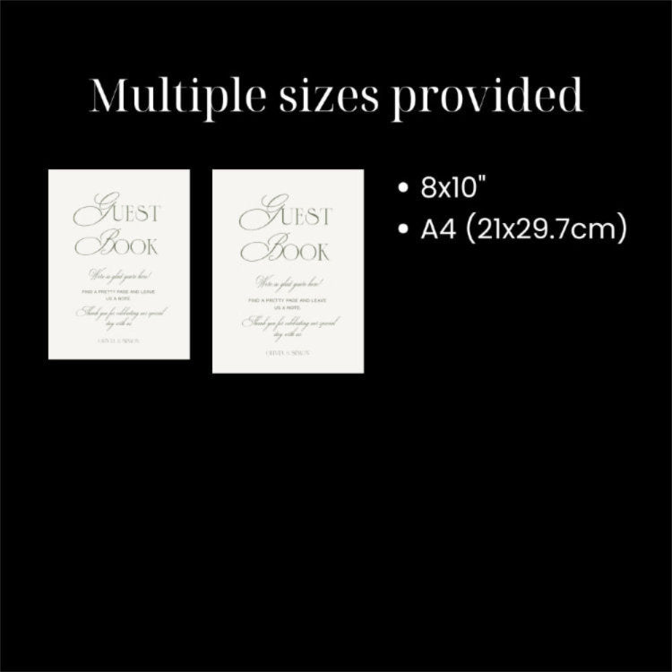 Sage Green Wedding Guest Book Sign Template