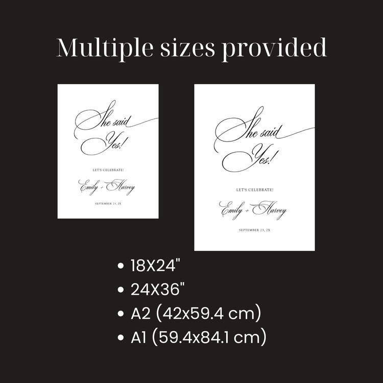 She said Yes Engagement Welcome Sign Template