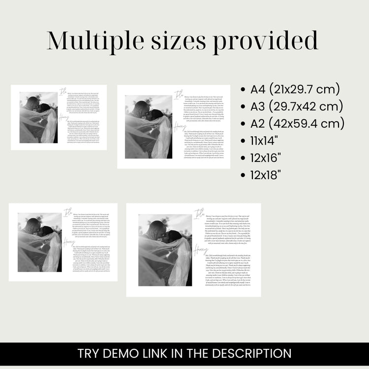 Modern Wedding Vow Art Wedding Vows Keepsake