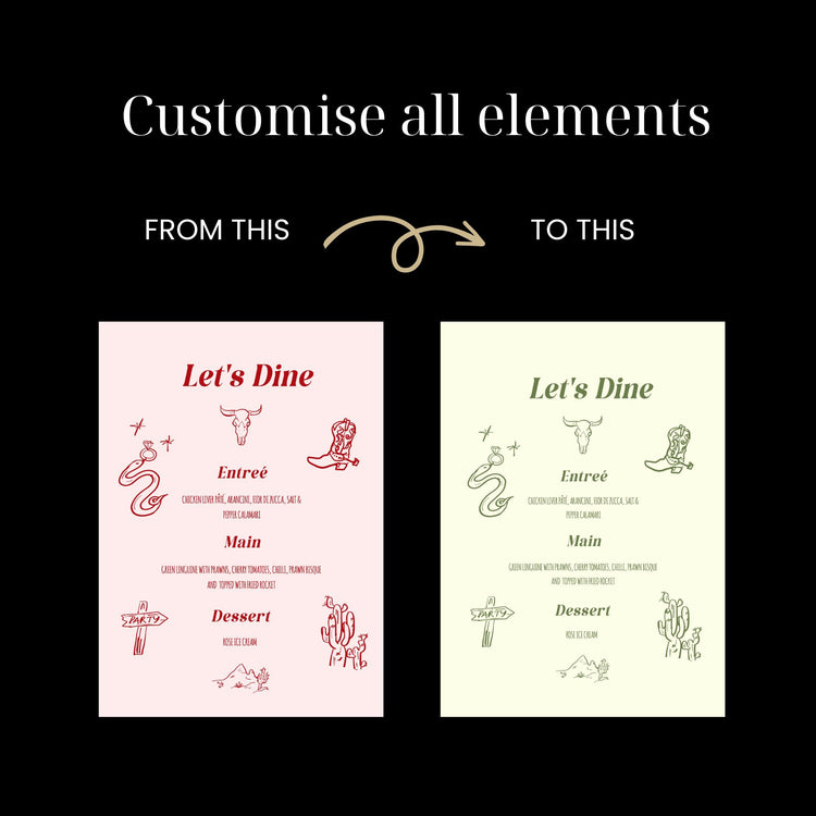 Last Rodeo Cowgirl Bachelorette Menu Template