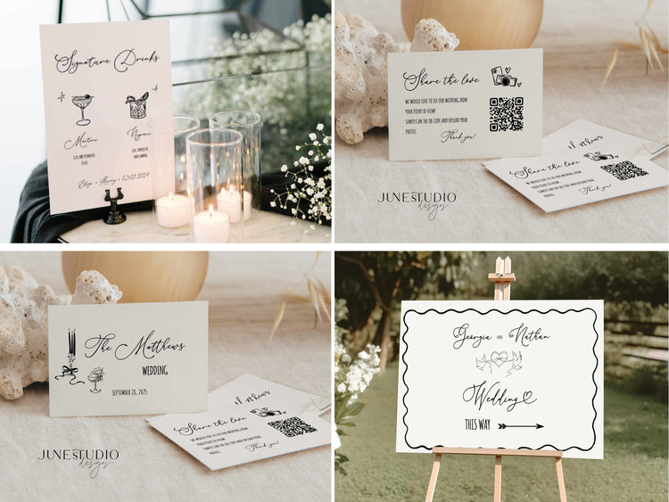 Whimsical Hand drawn Gretta Wedding Reception Bundle