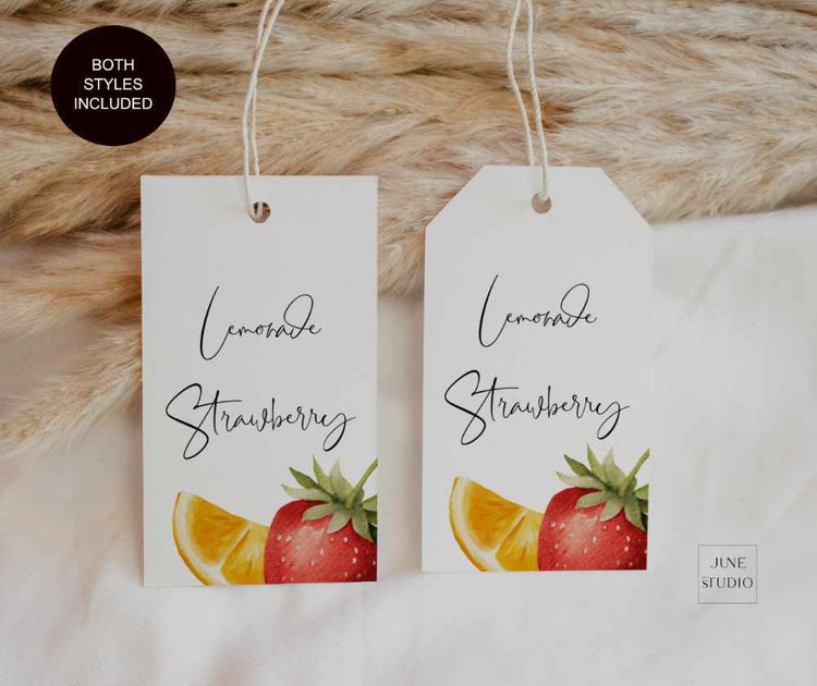 Bow Mimosa Bar Sign + Juice Tags Templates