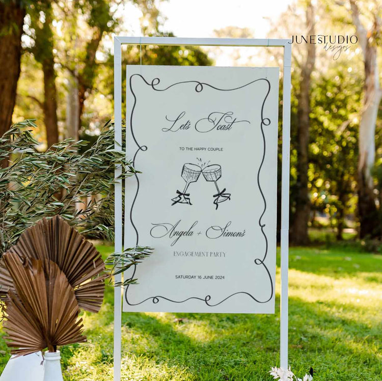 Old Money Engagement Welcome Sign Template