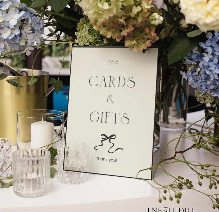 Old Money Wedding Cards and Gifts Sign Template