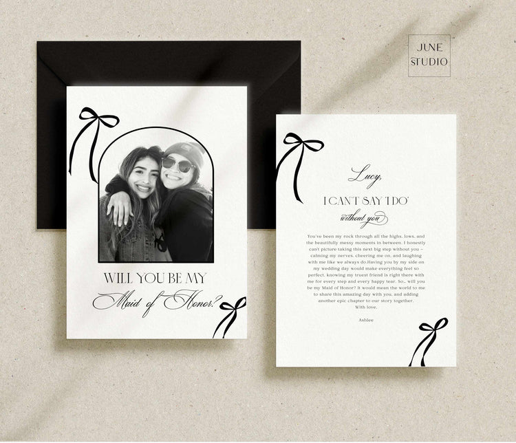 Old Money Photo Bridesmaid Proposal Cards