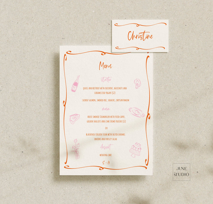 Vibrant Place Card Template