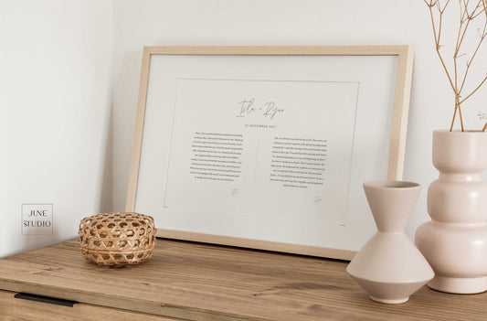 Modern Minimal Wedding Vows Art Landscape Template