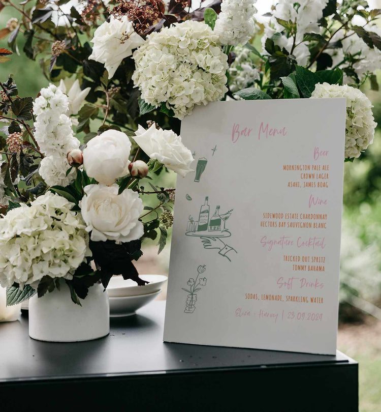 Hand drawn Vibrant Bar Menu Template