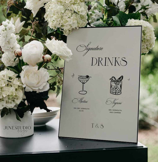 Signature Drinks Illustrated Sign Template