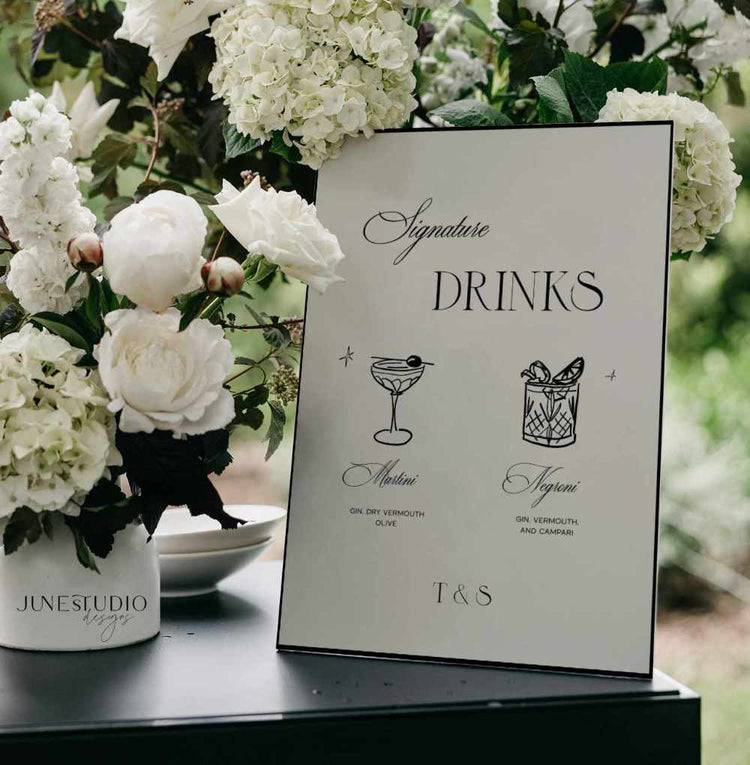 Signature Drinks Illustrated Sign Template