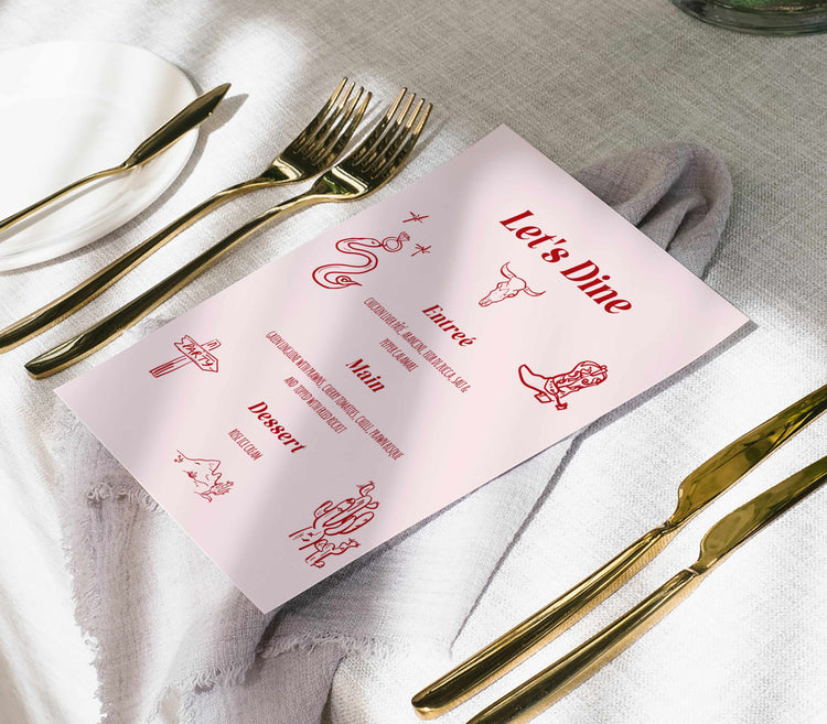 Last Rodeo Cowgirl Bachelorette Menu Template