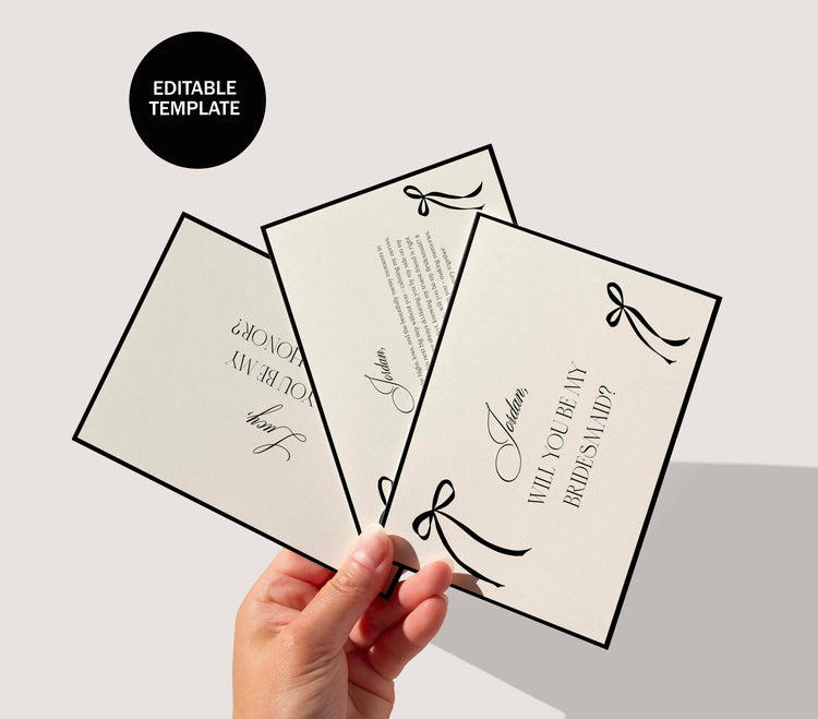 Old Money Bridesmaid Proposal Cards