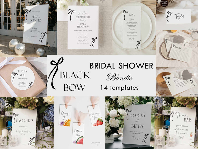 Black Bow Bridal Shower Bundle