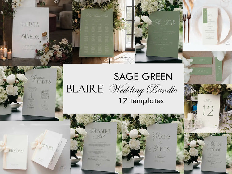 Sage Green Modernist Wedding Bundle
