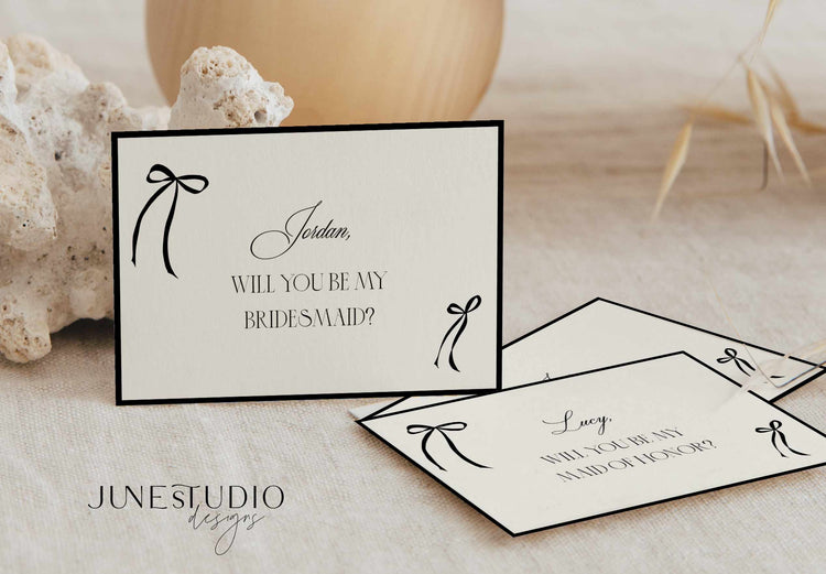 Old Money Bridesmaid Proposal Cards