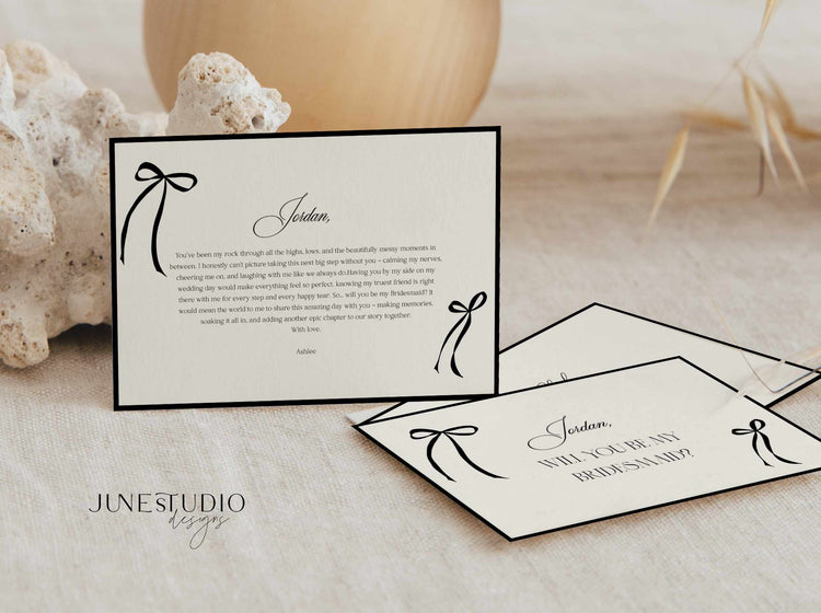 Old Money Bridesmaid Proposal Cards