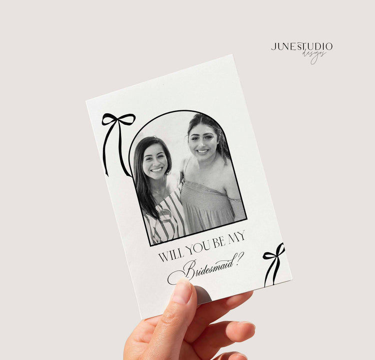 Old Money Photo Bridesmaid Proposal Cards