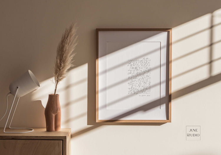 Elegant Calligraphy Wedding Portrait Vows Art Template