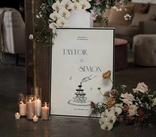 Old Money Wedding Welcome Sign Template