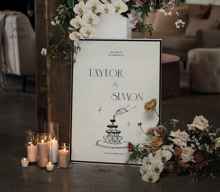 Old Money Wedding Welcome Sign Template