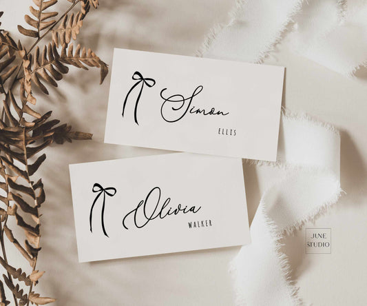 Whimsical Hand drawn Wedding Place Card Template