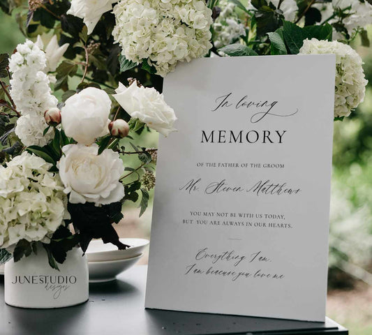 Memorial sign for the father of the groom digital template
