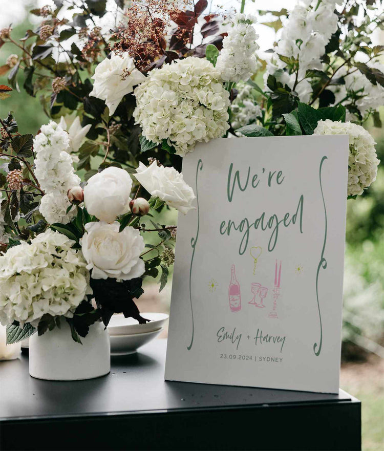 Colourful Engagement Welcome Sign Template