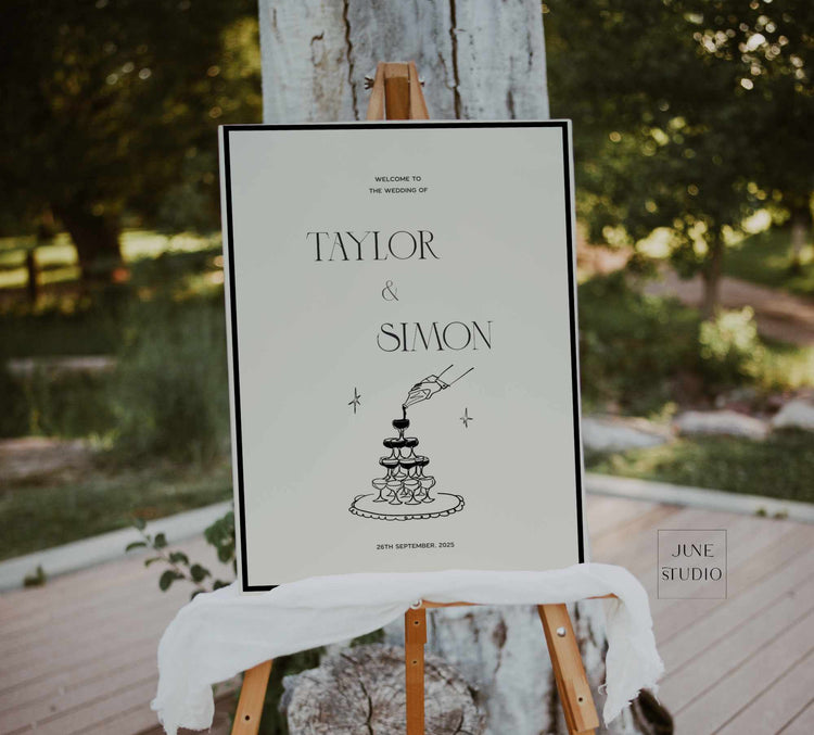 Old Money Wedding Welcome Sign Template