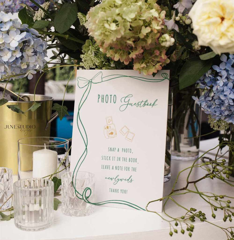 Hand drawn Wedding Photo Guest Book Sign Template