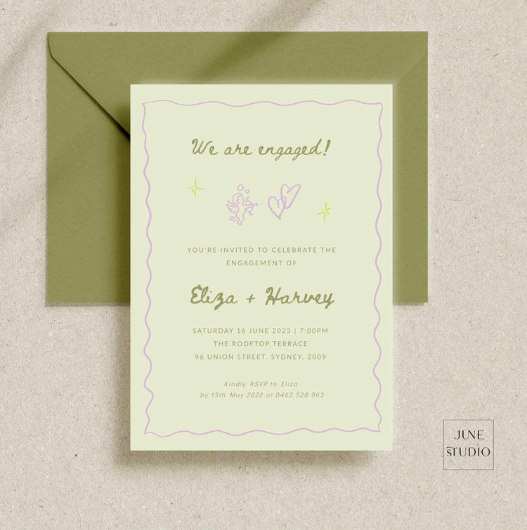 Hand drawn Engagement Invitation Template