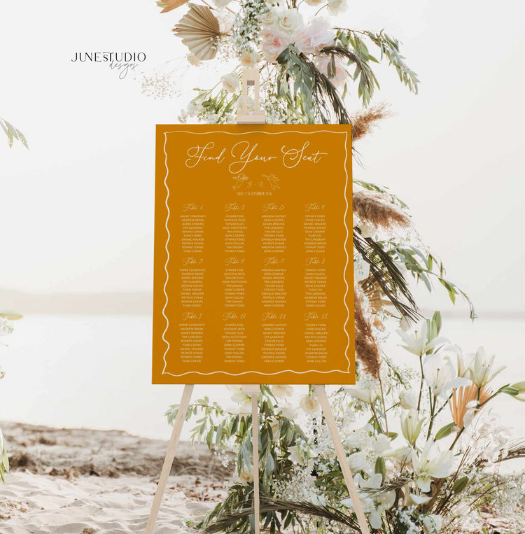 Whimsical Hand drawn Wedding Seating Chart Template