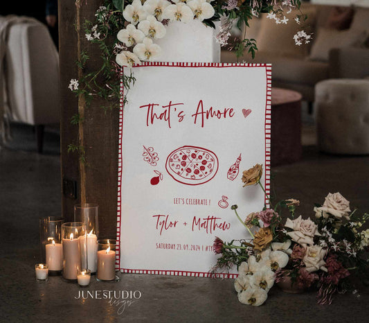 That's Amore Hand drawn Welcome Sign Template