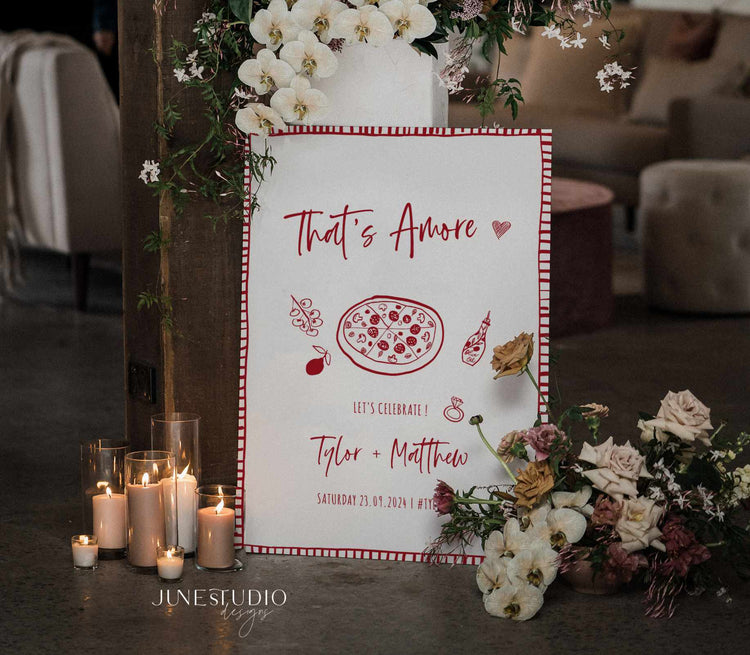 That's Amore Hand drawn Welcome Sign Template