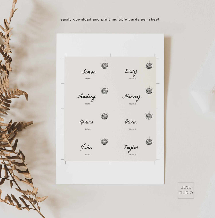 Vintage Inspired Hand drawn Menu + Place Card Set Template